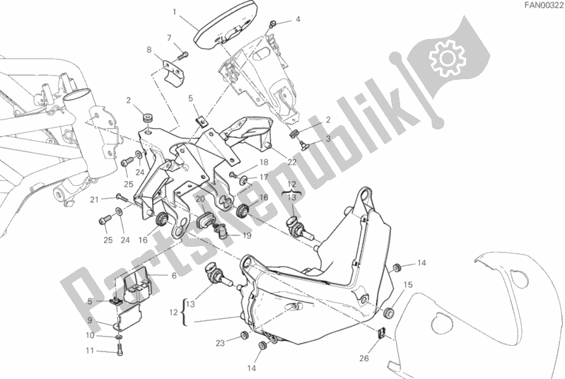 Alle onderdelen voor de Koplamp van de Ducati Supersport S USA 937 2018